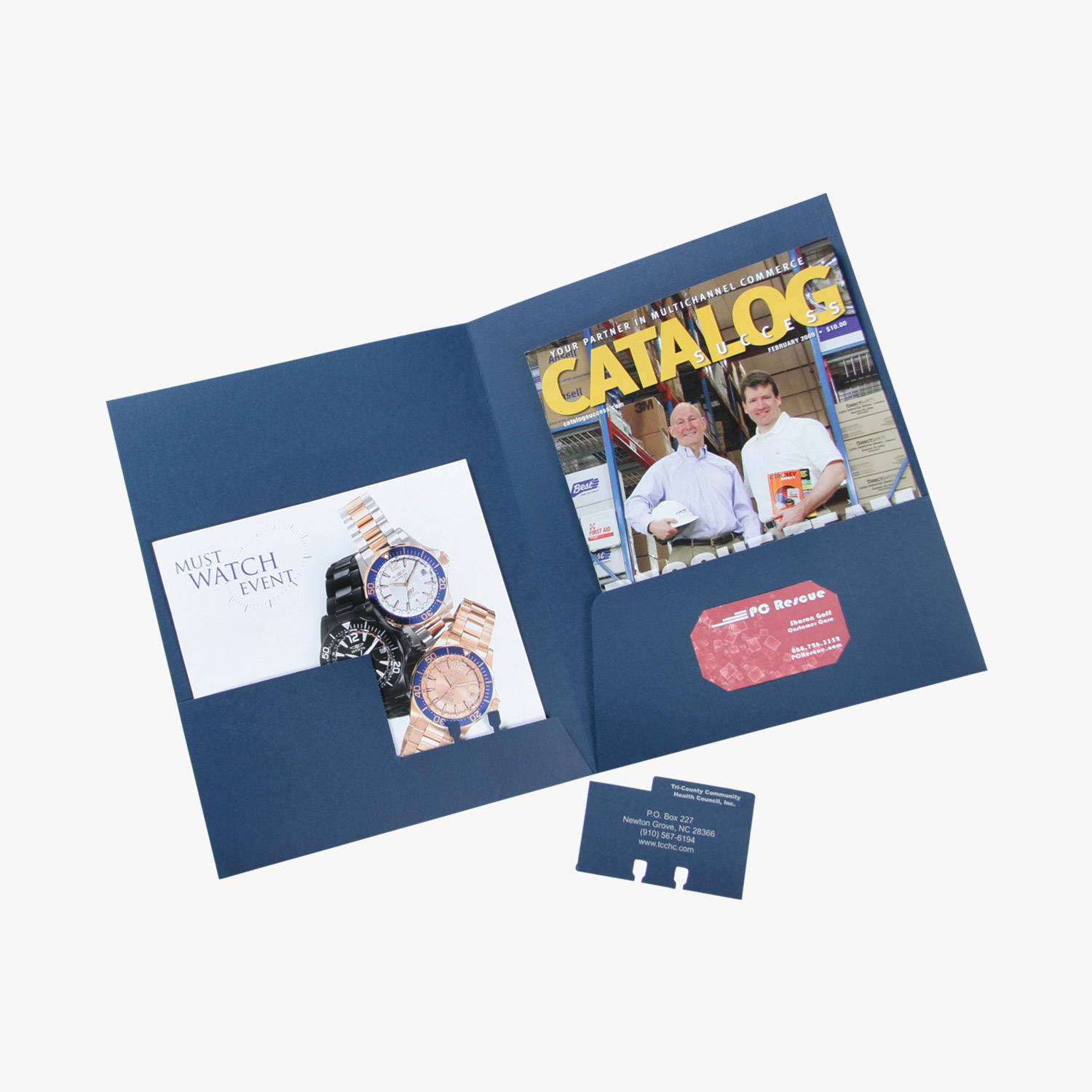 Linen Presentation Folder Hot Stamped Business Card Slits Two