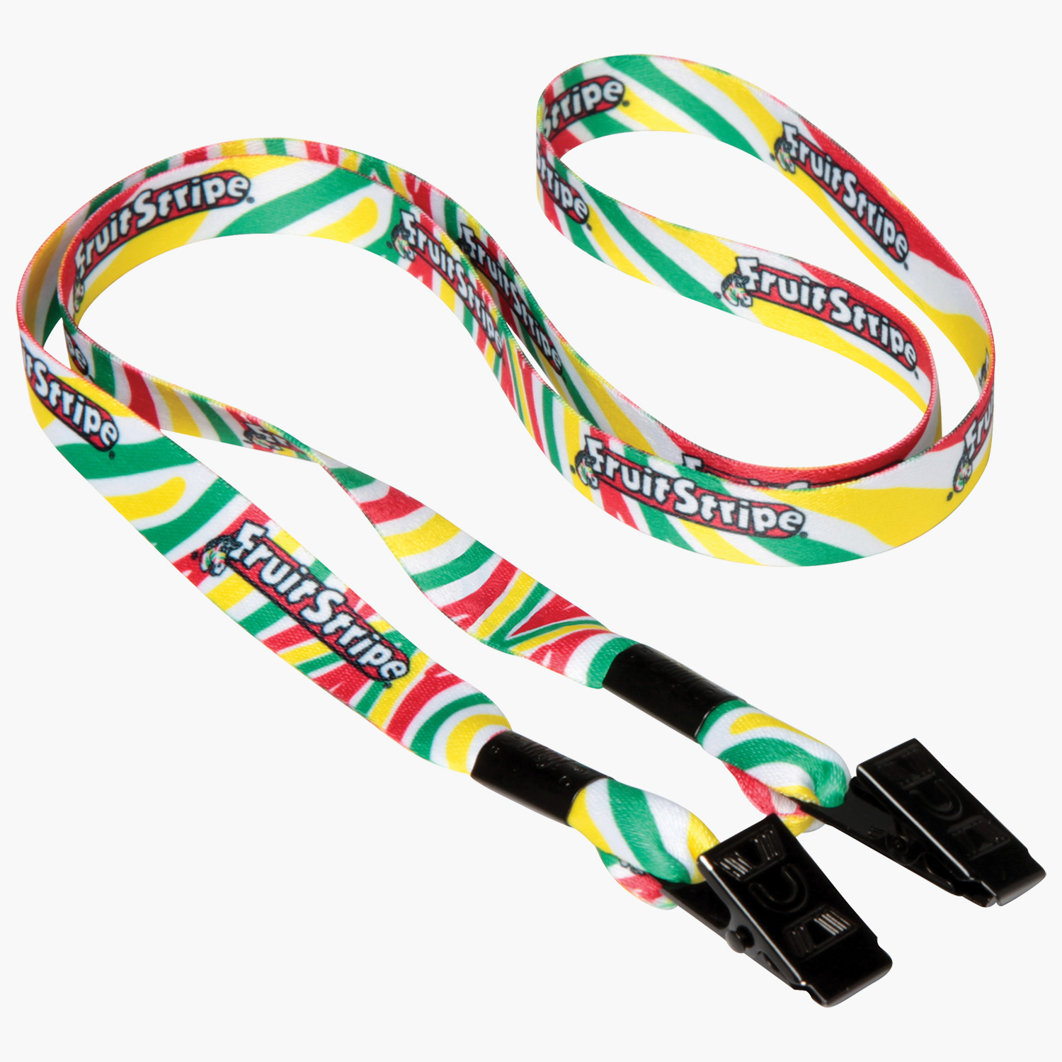1/2 Full Color Lanyard w/Double Bulldog Clip, LY102RL Marco Promos