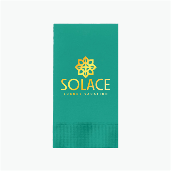 Foil Stamped Colored Dinner Napkin 1/8 Fold - 2 Ply