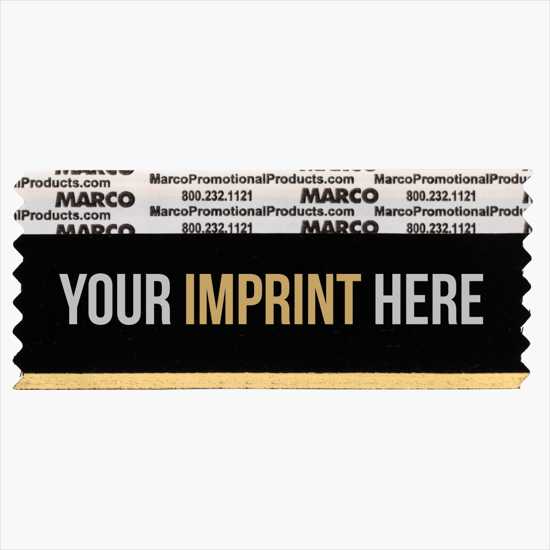 4 x 1 5/8 Horizontal Ribbon - Custom Title - 2 Color Imprint
