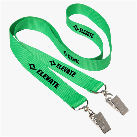 Plan Ahead & Save 3/4 Double-End Polyester Lanyard w/Double Swivel Bulldog Clip