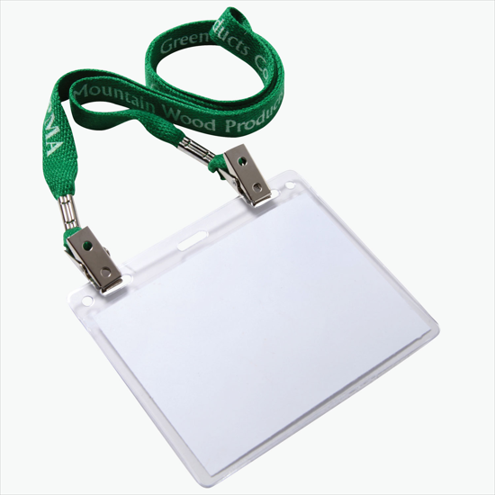 5/8 One Ply Cotton Lanyard - Double Bulldog Clip