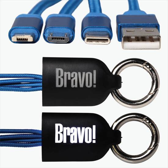 3-in-1 Logo Light-Up Jellyfish Charging Cable