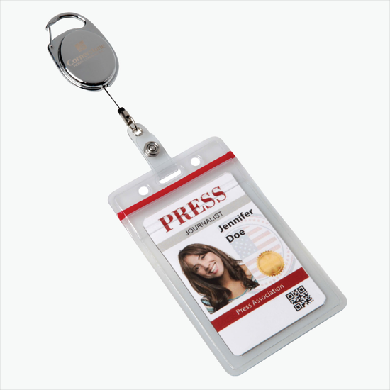 Chrome Engraved Metal Badge Reel