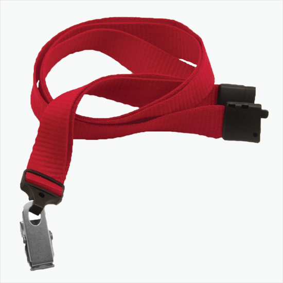 5/8 Breakaway Polyester Lanyard - Blank - Bulldog Clip