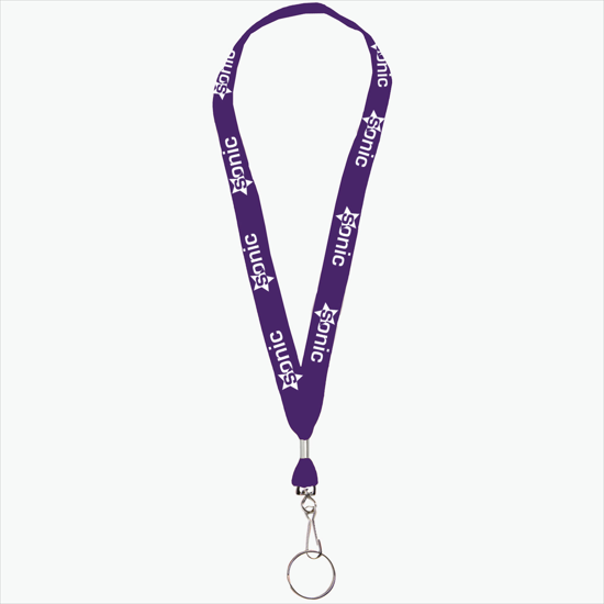 1 One Ply Cotton Lanyard - J-Hook w/Split Key Ring