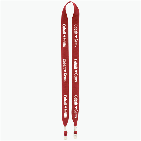 1 One Ply Cotton Lanyard - Double Bulldog Clip