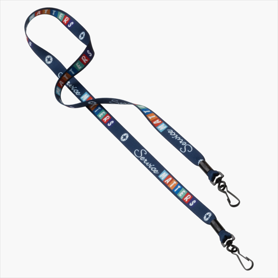 1/2 Full Color Lanyard w/Double Swivel Hook