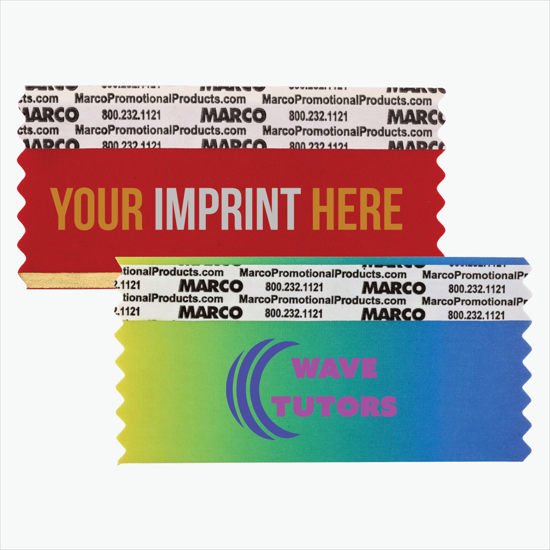 4 x 2 Horizontal Ribbon - Custom Title - 2 Color Imprint