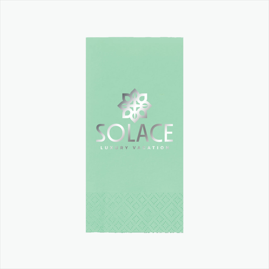 Foil Stamped Colored Dinner Napkin 1/8 Fold - 2 Ply