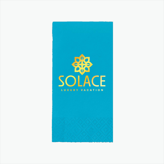 Foil Stamped Colored Dinner Napkin 1/8 Fold - 2 Ply