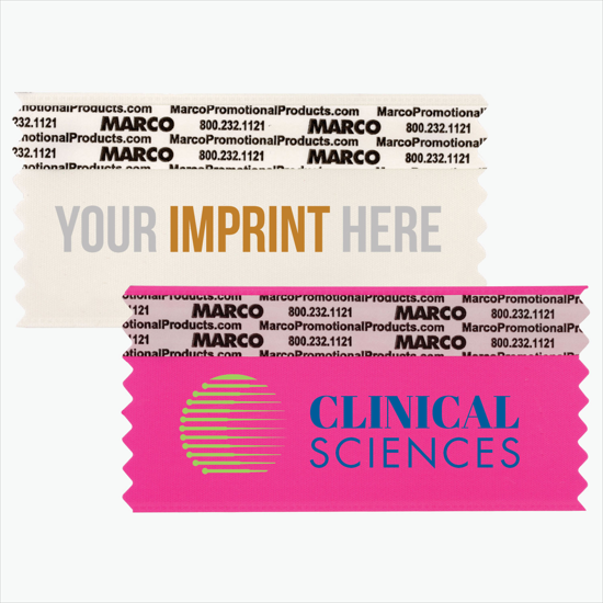 4 x 2 Horizontal Ribbon - Custom Title - 2 Color Imprint