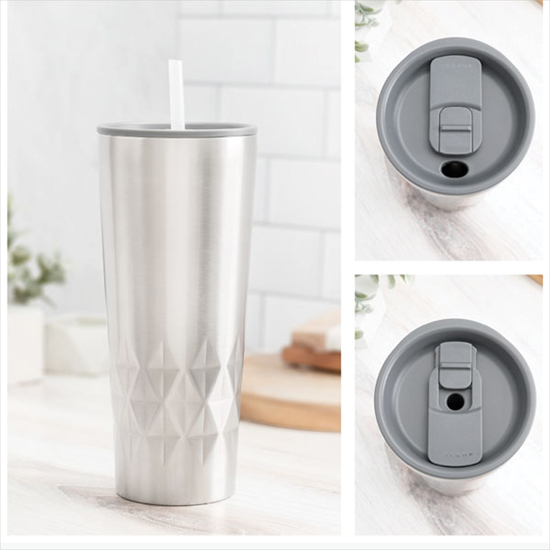 20.9 oz Copper Vacuum Insulated Triad Tumbler with Straw - Full Color