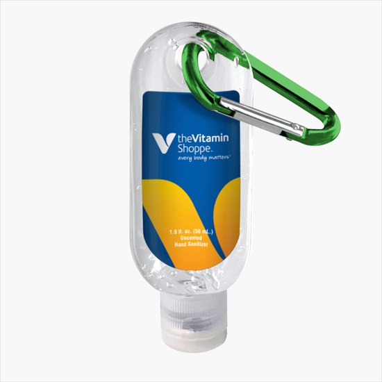 Clear 70% Hand Sanitizer with Carabiner - 1.9 oz - 24-Hour Production