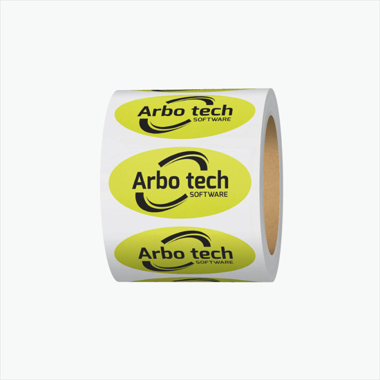 Adhesive Roll Labels - 1 1/4h x 2 1/2w Oval - Roll of 1000