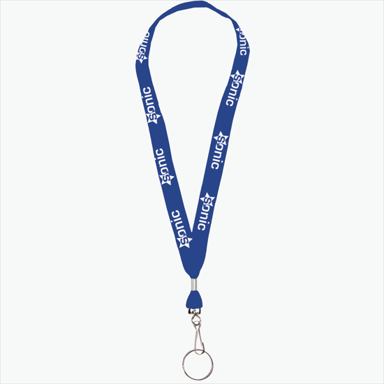 1 One Ply Cotton Lanyard - J-Hook w/Split Key Ring