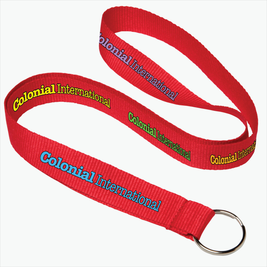 Plan Ahead & Save - 3/4 Economy Poly-Dye Full-Color Printed Lanyard w/Key Ring