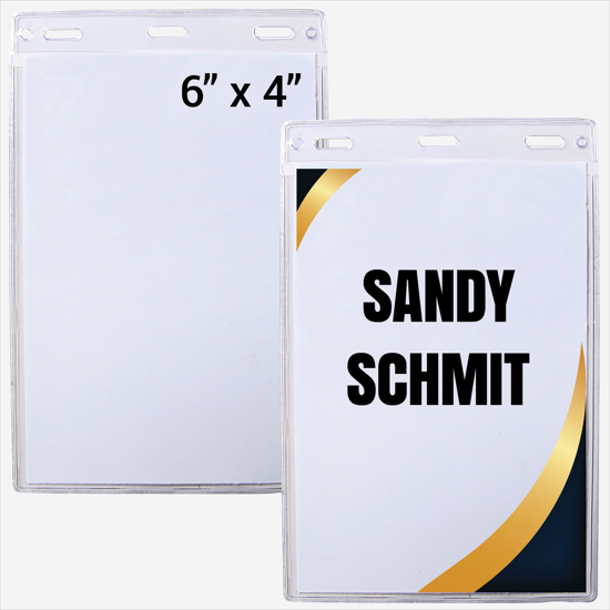 6 x 4 Top-Loading All-Purpose Vinyl Badge Holders - No Attachment