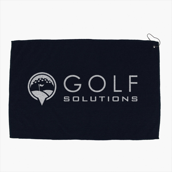 16 x 25 Recycled Polyester Hemmed Golf Towel with Grommet And Hook