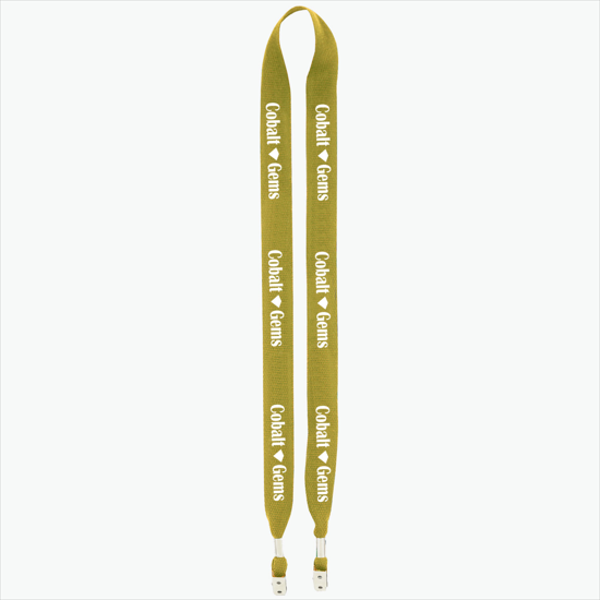 1 One Ply Cotton Lanyard - Double Bulldog Clip