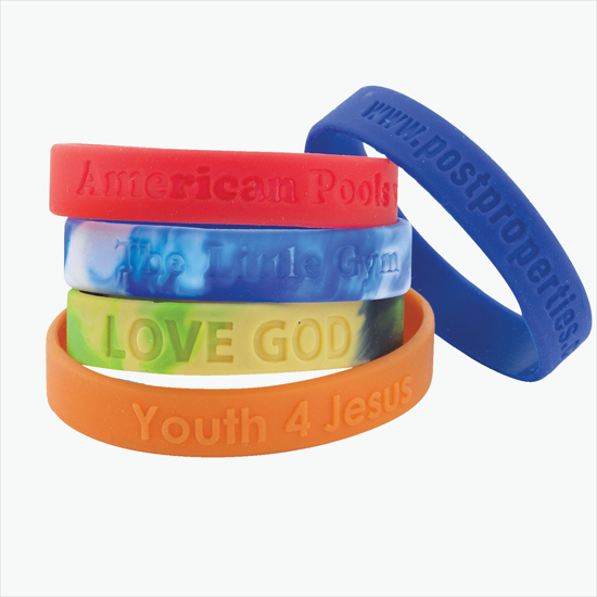 Silicone Awareness Bracelet - 1/2 Wide - Adult Size - Debossed