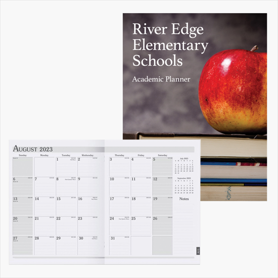 8 1/4 x 10 3/4 Full Color Academic Monthly Planner