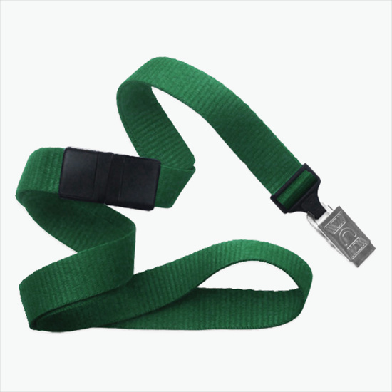 5/8 Breakaway Polyester Lanyard - Blank - Bulldog Clip