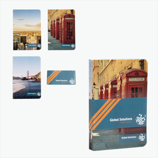 Full Color Mini Notebook 3-Pack with Band