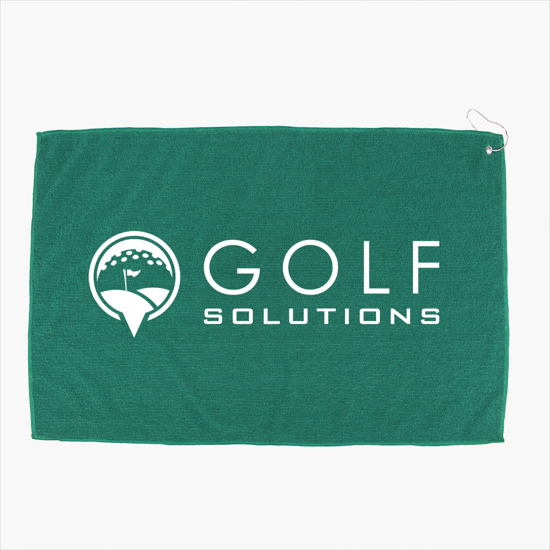 16 x 25 Recycled Polyester Hemmed Golf Towel with Grommet And Hook