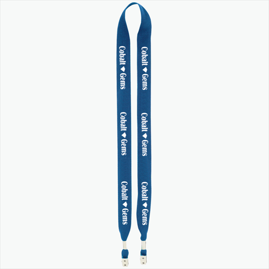 1 One Ply Cotton Lanyard - Double Bulldog Clip