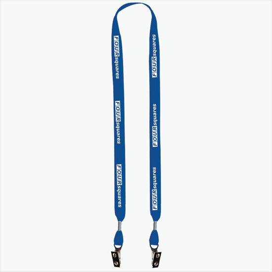 5/8 One Ply Cotton Lanyard - Double Bulldog Clip