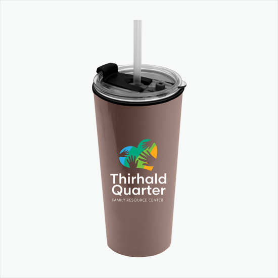 18 oz Road Master Tumbler with Flip Up Lid and Straw - Full Color