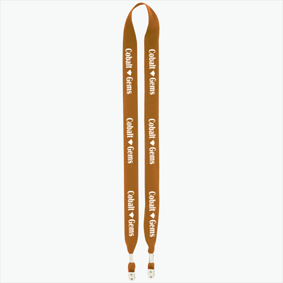 1 One Ply Cotton Lanyard - Double Bulldog Clip