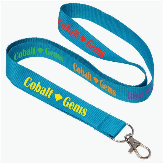 Plan Ahead & Save - 3/4 Economy Poly-Dye Full-Color Printed Lanyard w/Lobster Claw