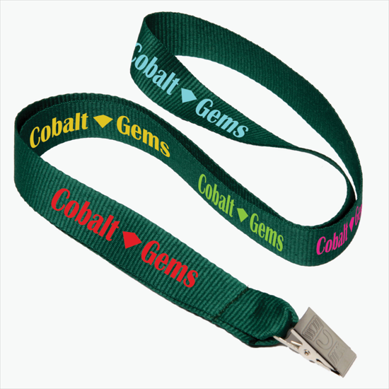 Plan Ahead & Save - 3/4 Economy Poly-Dye Full-Color Printed Lanyard w/Non-Swivel Bulldog Clip