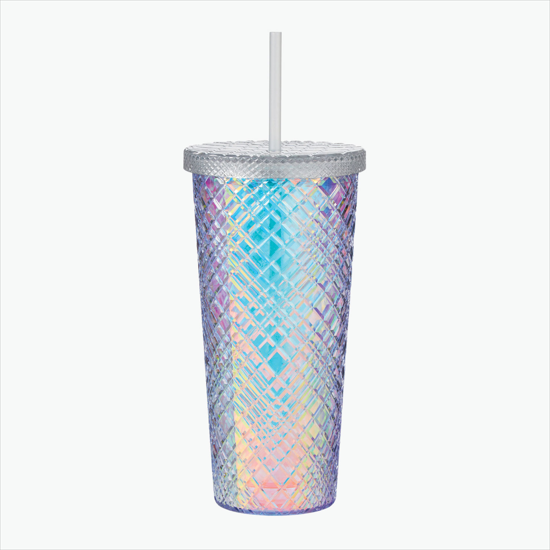 22 oz Sparkle Straw Tumbler - Iridescent - 24-Hour Production