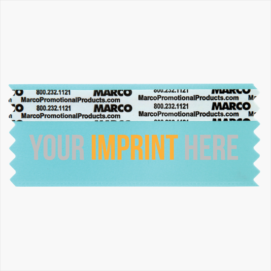 4 x 1 5/8 Horizontal Ribbon - Custom Title - 2 Color Imprint