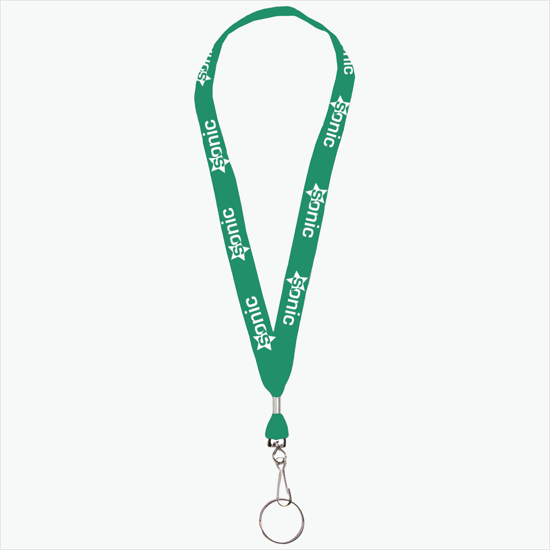 1 One Ply Cotton Lanyard - J-Hook w/Split Key Ring