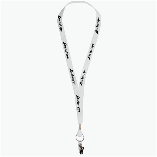 5/8 One Ply Cotton Lanyard - Vinyl Bulldog Clip