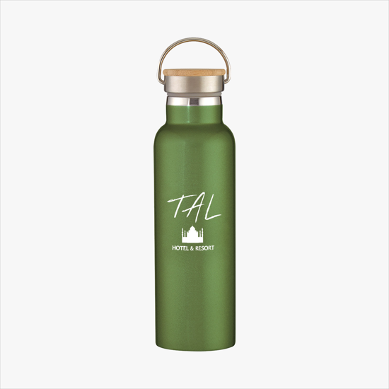 21 oz Tipton Stainless Insulated Bottle with Bamboo Lid - 24-Hour Production