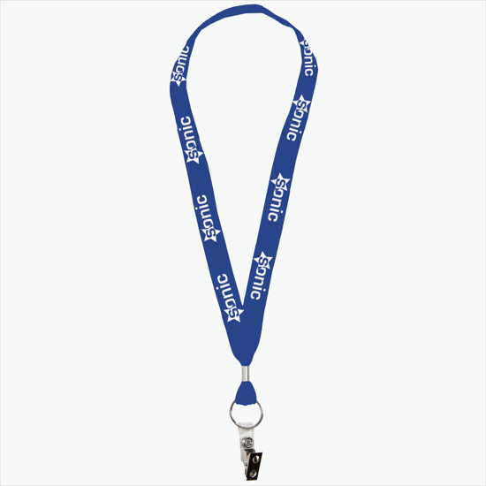 1 One Ply Cotton Lanyard - Vinyl Bulldog Clip