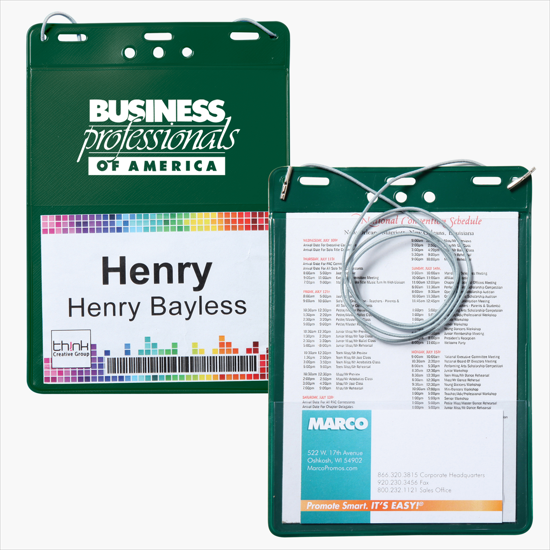 Trade Show Badge Caddy - Printed - Neck Cord Attachment