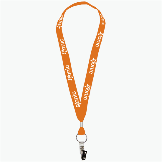 1 One Ply Cotton Lanyard - Vinyl Bulldog Clip