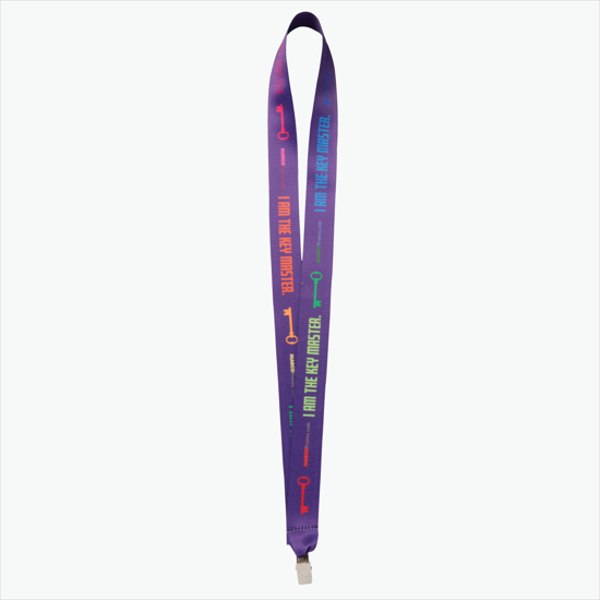 Plan Ahead & Save - 1 Economy Poly-Dye Full-Color Printed Lanyard w/Non-Swivel Bulldog Clip