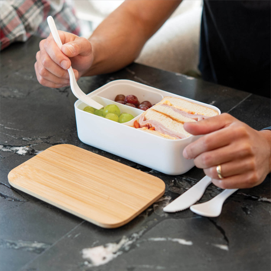 Bountiful Bento Box with Utensils - Engraved - 24-Hour Production