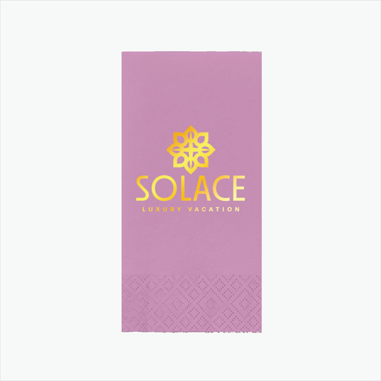 Foil Stamped Colored Dinner Napkin 1/8 Fold - 2 Ply