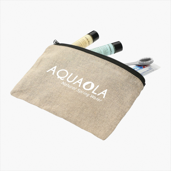 Recycled Cotton Twill Travel Pouch - 24-Hour Production