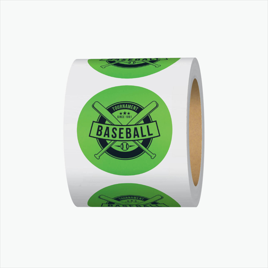 Adhesive Roll Labels - 1/2 Circle - Roll of 1000