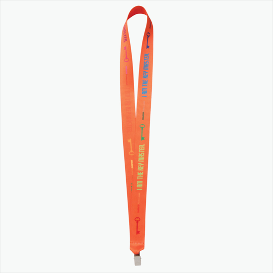 Plan Ahead & Save - 1 Economy Poly-Dye Full-Color Printed Lanyard w/Non-Swivel Bulldog Clip