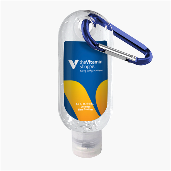 Clear 70% Hand Sanitizer with Carabiner - 1.9 oz - 24-Hour Production